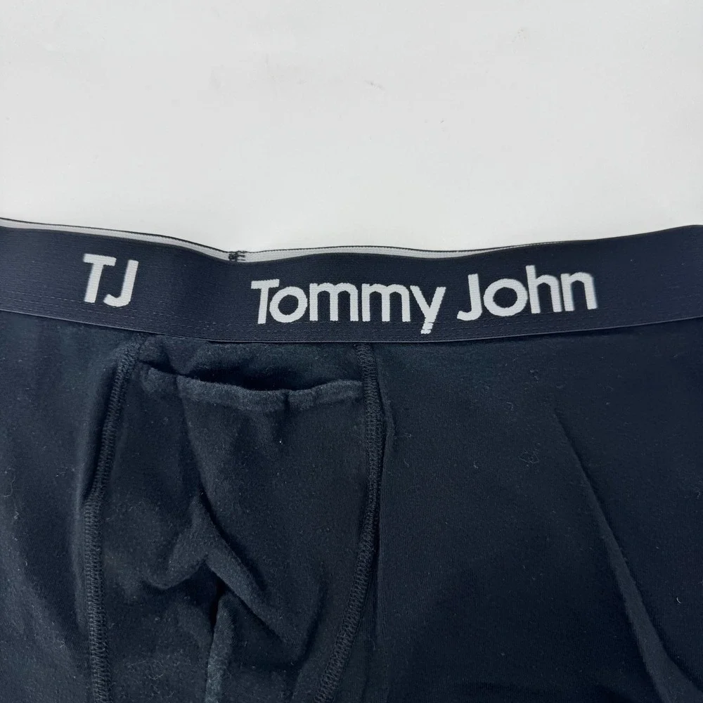 Tommy John Cotton Stretch Black Boxer‎ Briefs Mens L G